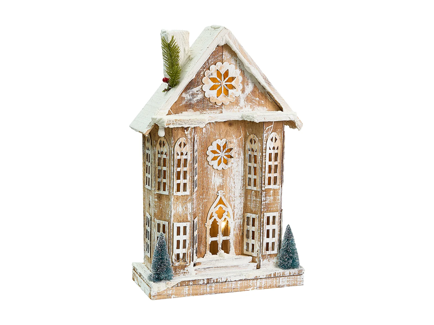 Décoration de Noël LED UNARI Maison 50 cm Marron clair