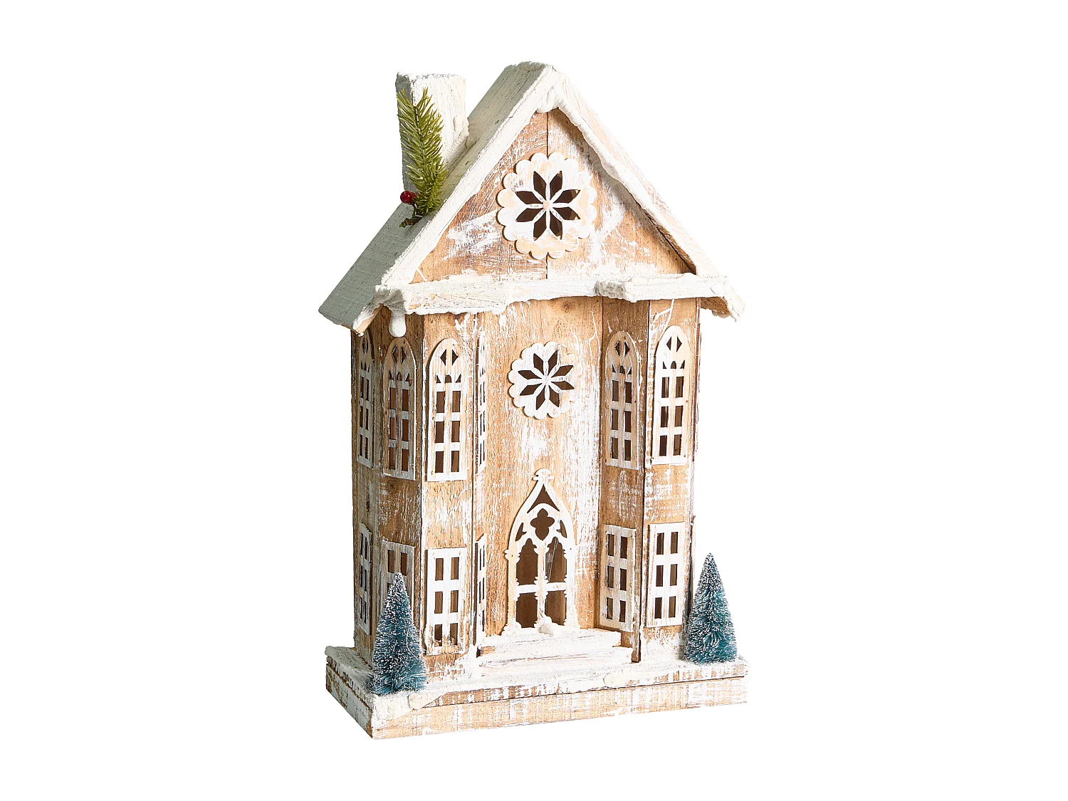 Décoration de Noël LED UNARI Maison 50 cm Marron clair