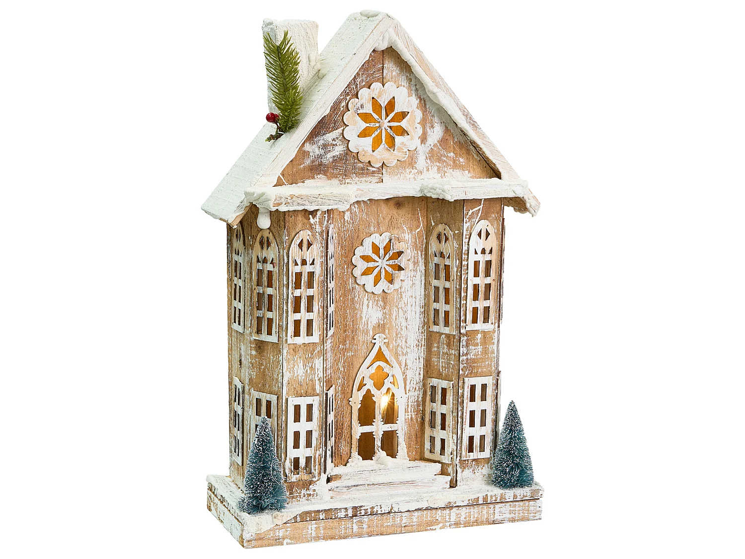 Décoration de Noël LED UNARI Maison 50 cm Marron clair