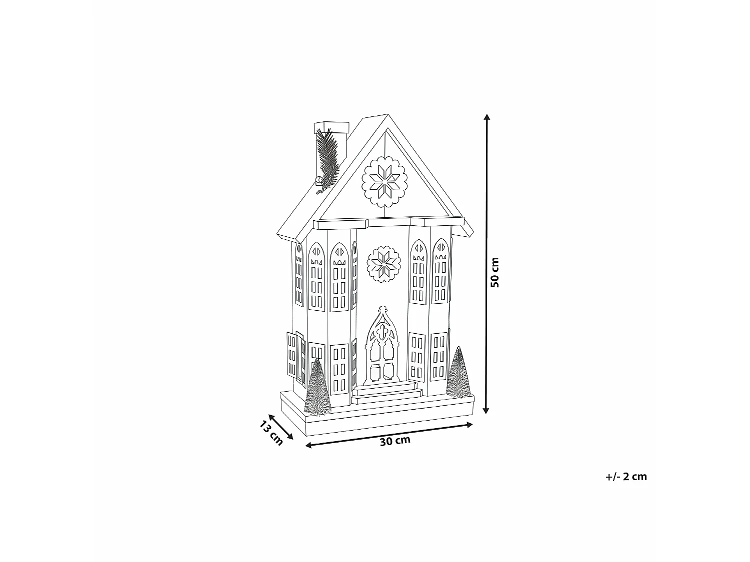 Décoration de Noël LED UNARI Maison 50 cm Marron clair
