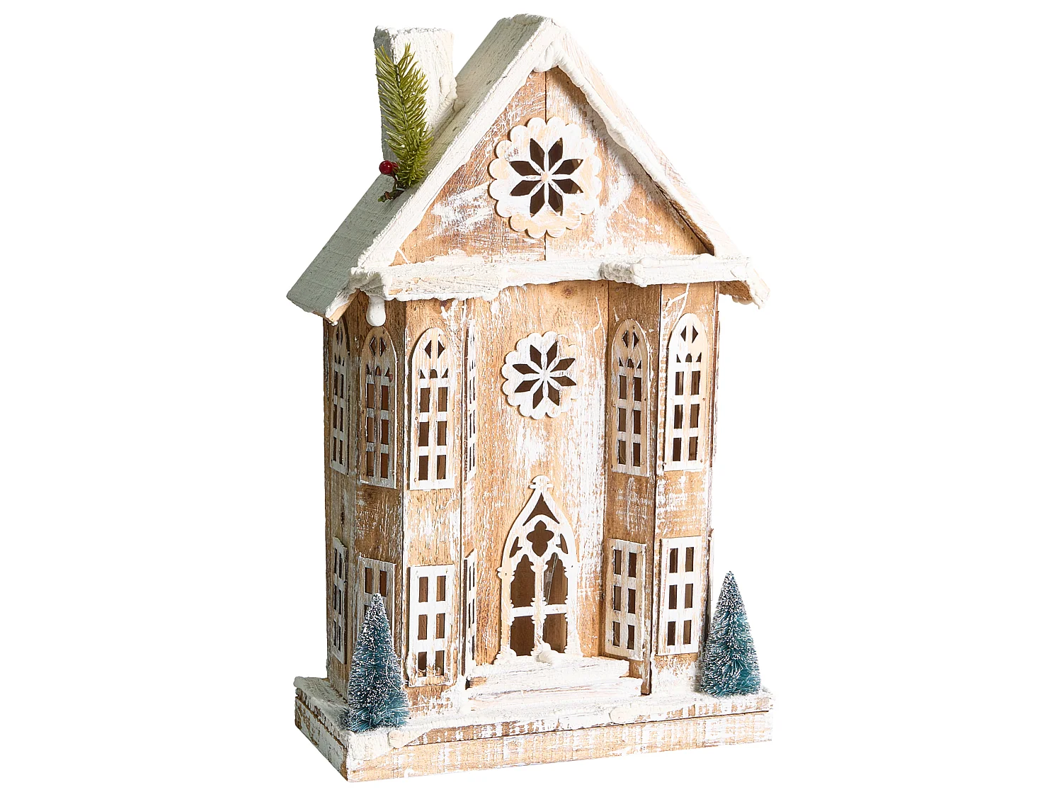 Décoration de Noël LED UNARI Maison 50 cm Marron clair