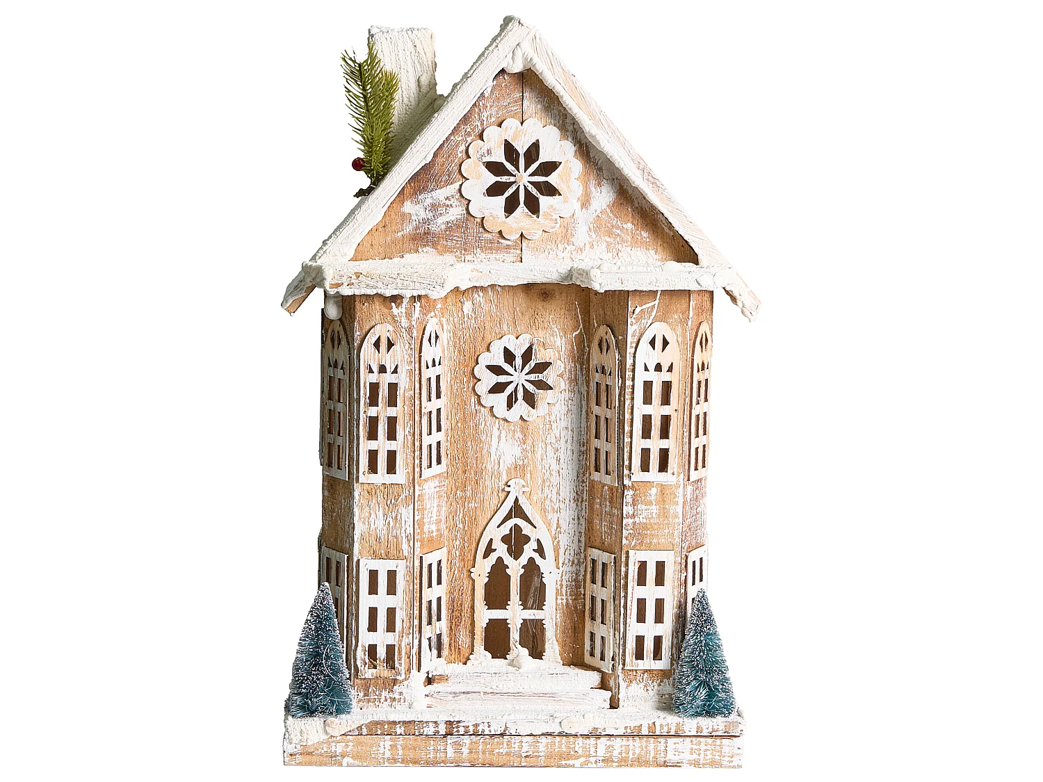 Décoration de Noël LED UNARI Maison 50 cm Marron clair