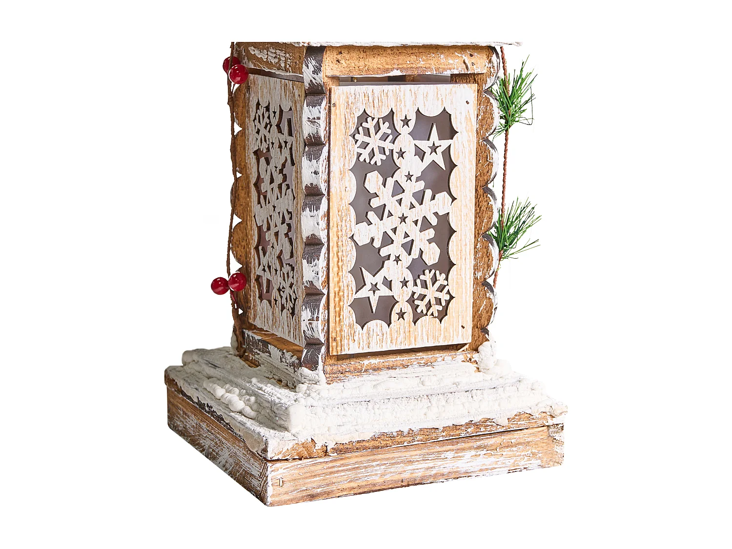 Décoration de Noël LED LENTIRA Lampadaires 80 cm Marron clair