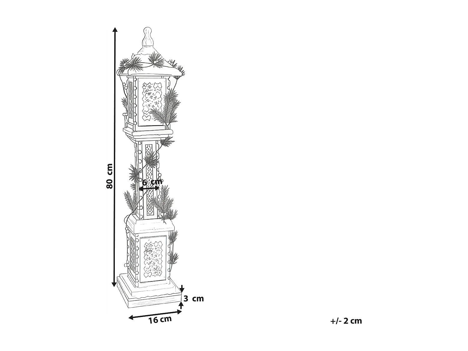 Décoration de Noël LED LENTIRA Lampadaires 80 cm Marron clair