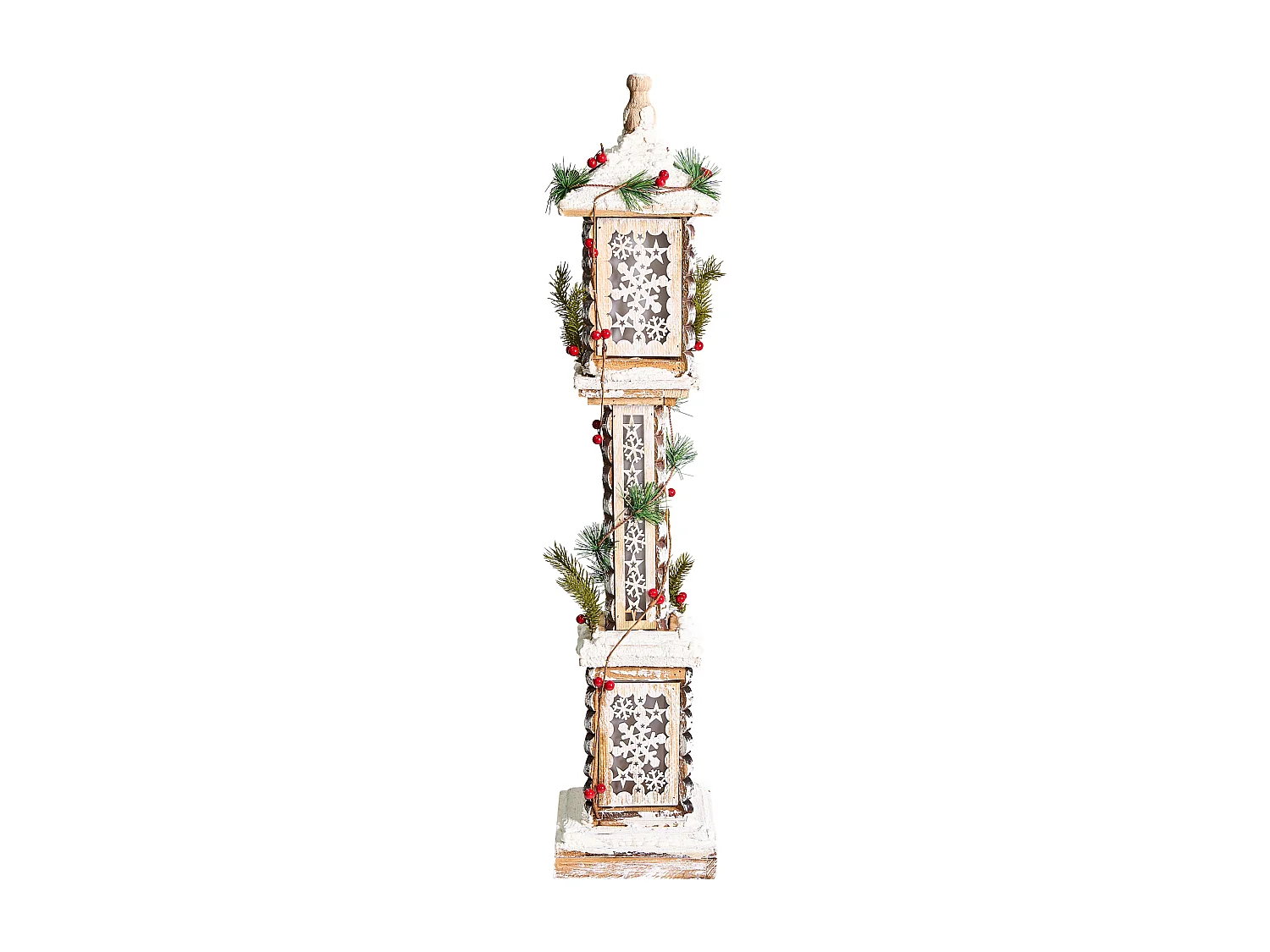 Décoration de Noël LED LENTIRA Lampadaires 80 cm Marron clair