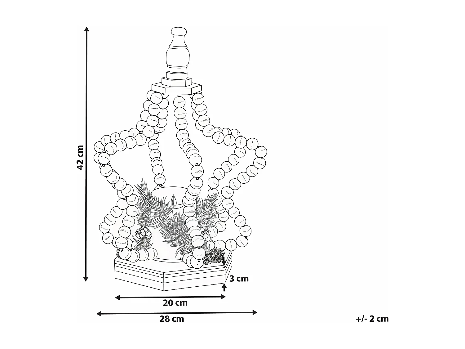 Décoration de Noël LED PATARI Étoile 42 cm Marron clair