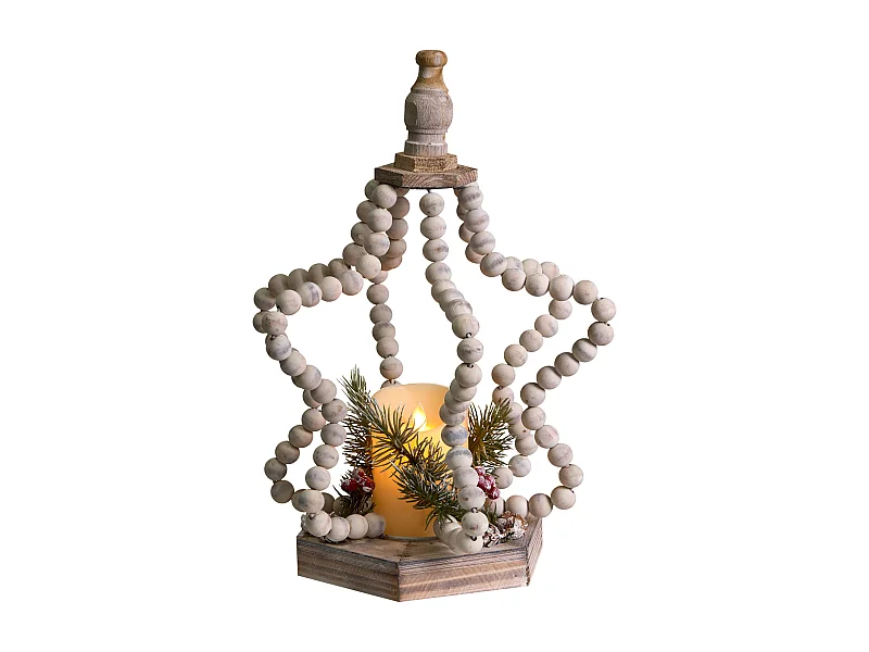 Décoration de Noël LED PATARI Étoile 42 cm Marron clair