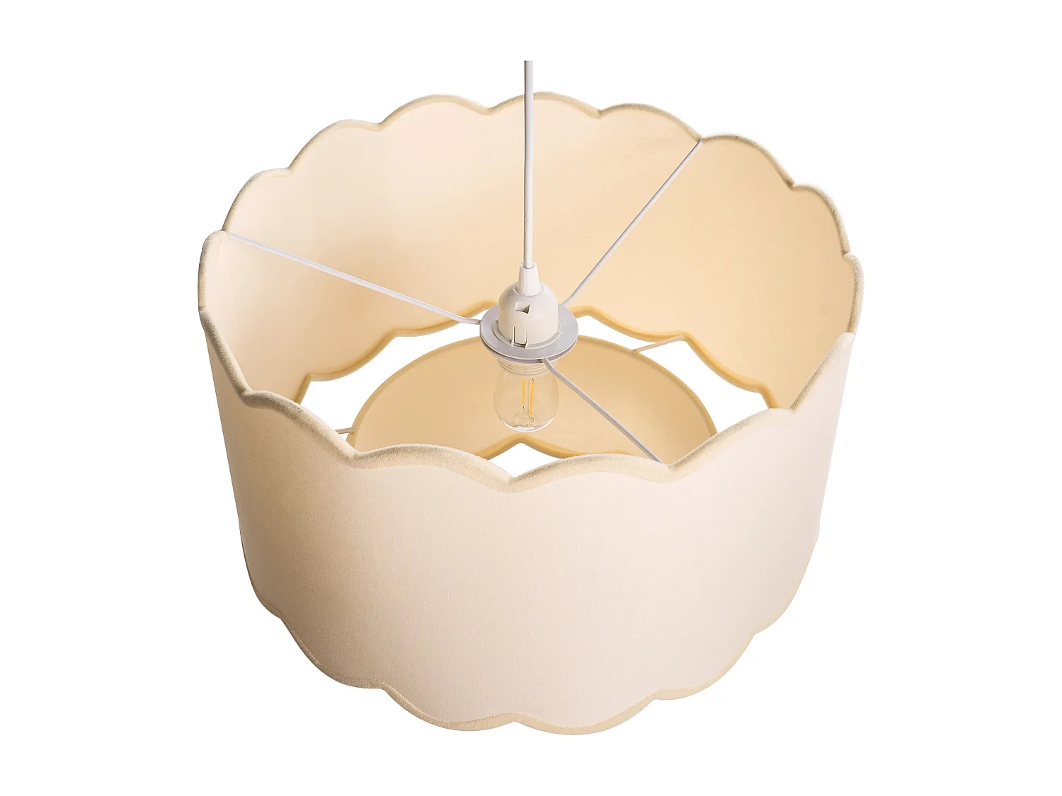 Lampe suspension MECUMBURA Métal Blanc/beige