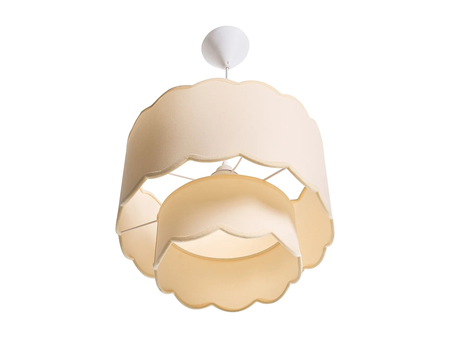 Lampe suspension MECUMBURA Métal Blanc/beige