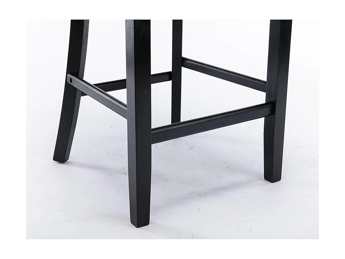 Ensemble de tabourets de bar avec détails rivetés et pieds en bois, garniture à clous chromés, velours, gris