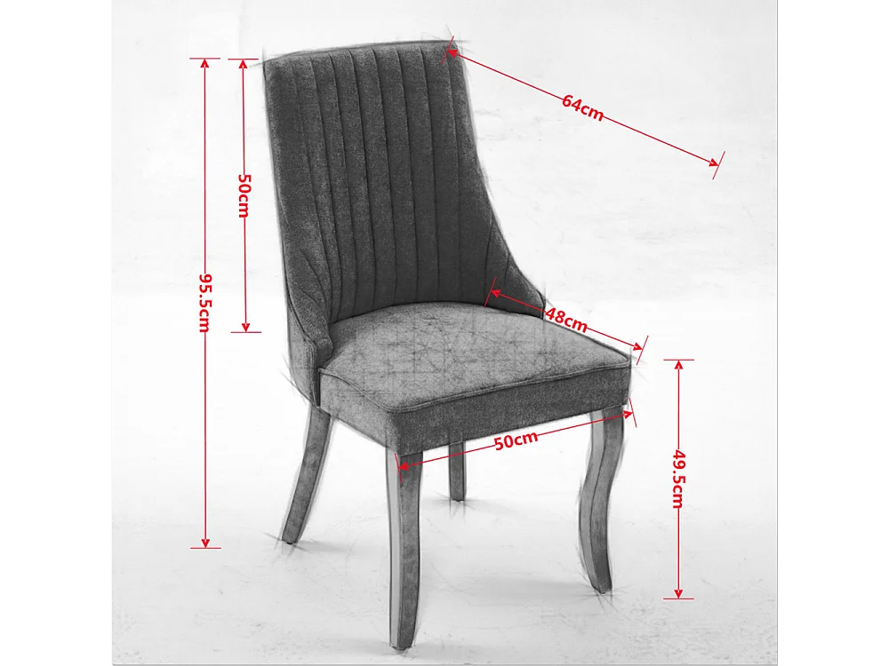 Chaises de salle à manger, lot de deux, rembourrées en tissu avec un rembourrage moelleux, pieds courbés en bois massif, lin,bleu