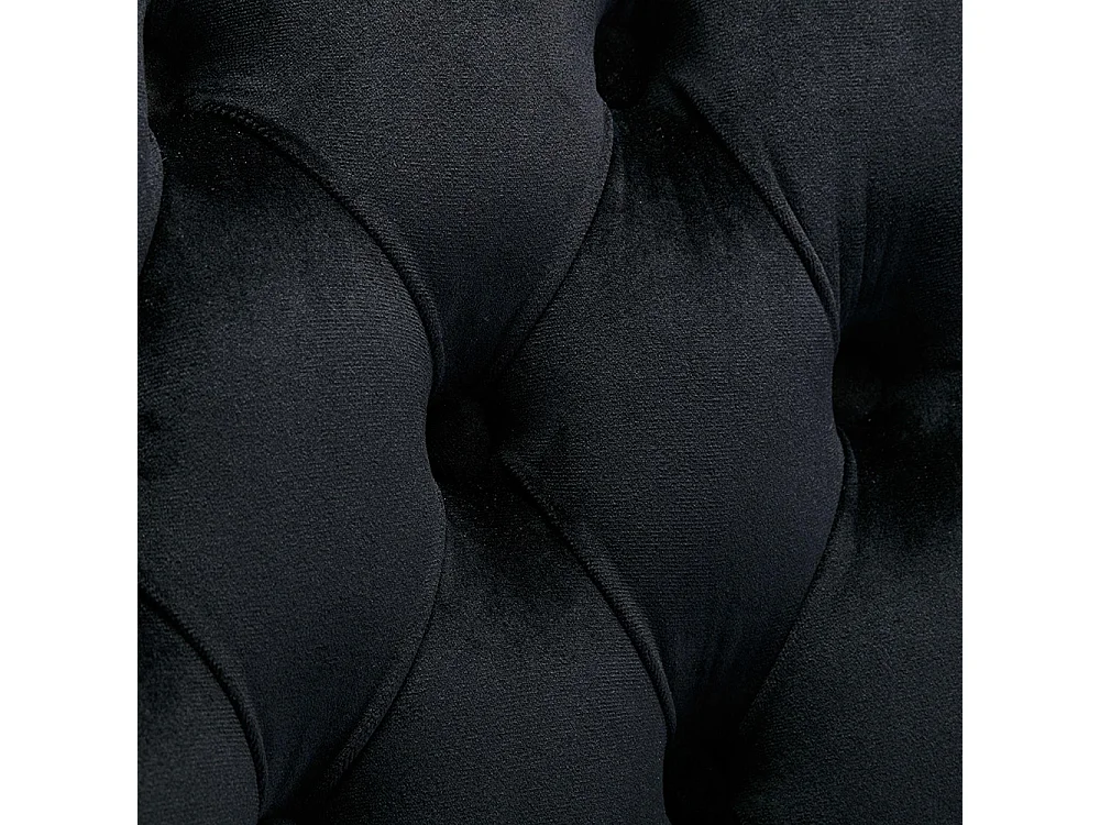 Ensemble de deux chaises de salle à manger en velours, avec pieds en acier inoxydable chromé et garniture à clous, noir.