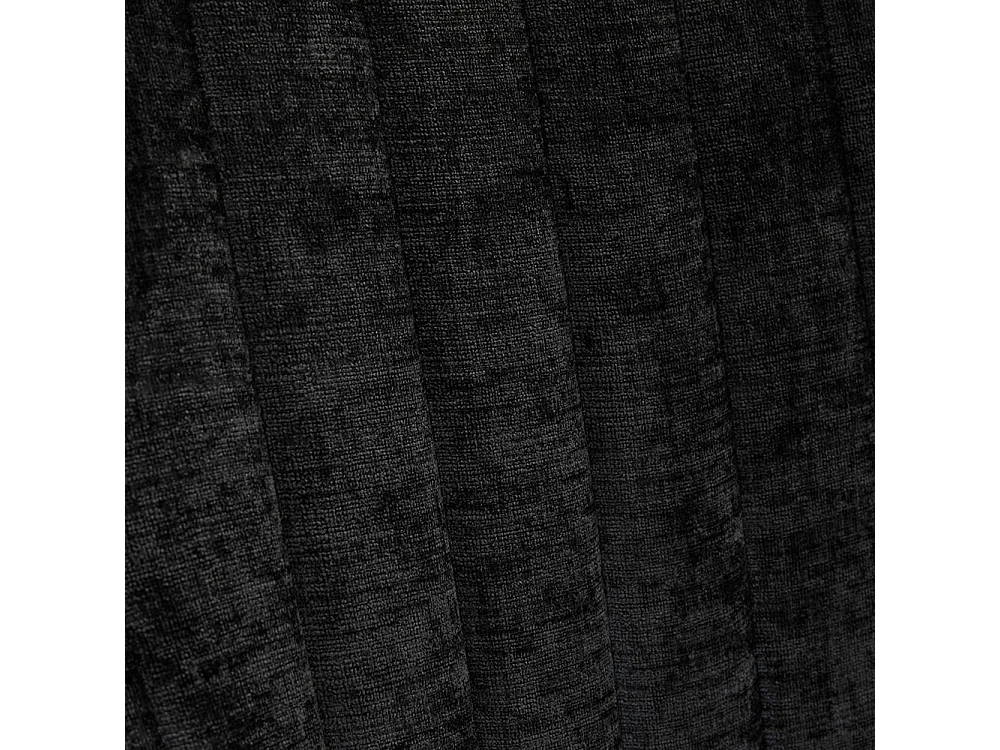 Chaises de salle à manger, lot de deux, rembourrées en tissu avec un rembourrage moelleux, pieds courbés en bois massif, lin,noir