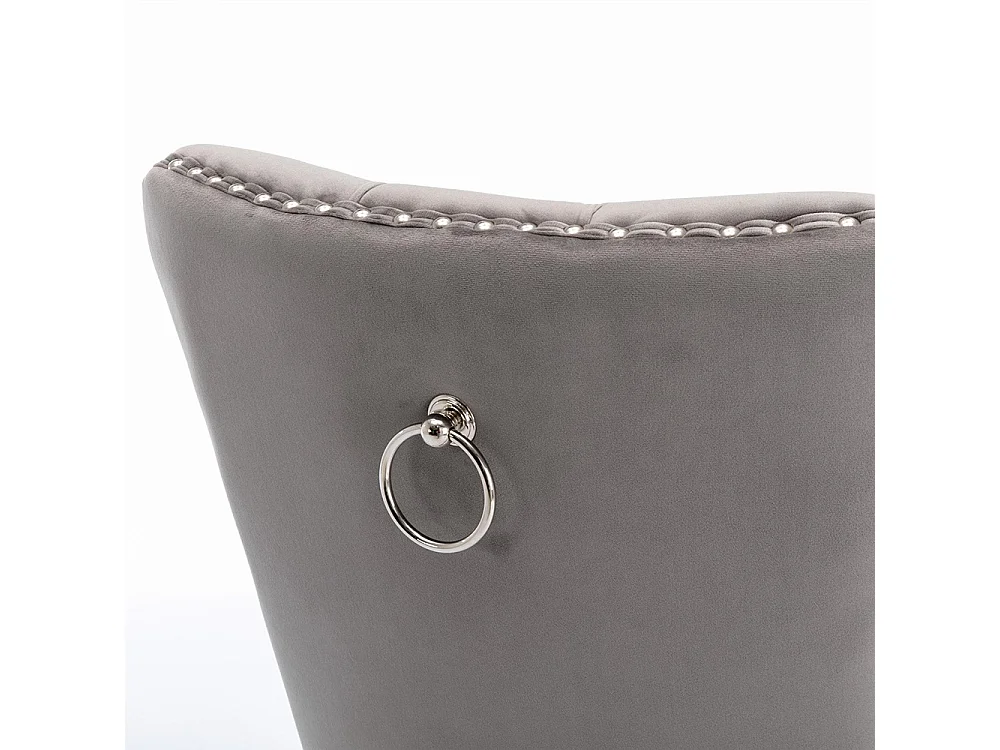 Ensemble de chaises de salle à manger en velours, design contemporain haut de gamme capitonné, bois massif,gris