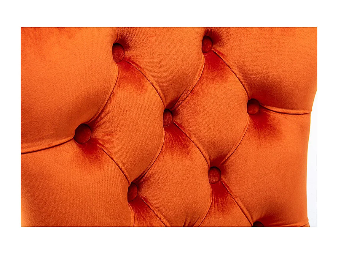 Ensemble de chaises de salle à manger, avec pieds en bois et garniture à clous, revêtement en velours, structure en bois massif,Orange