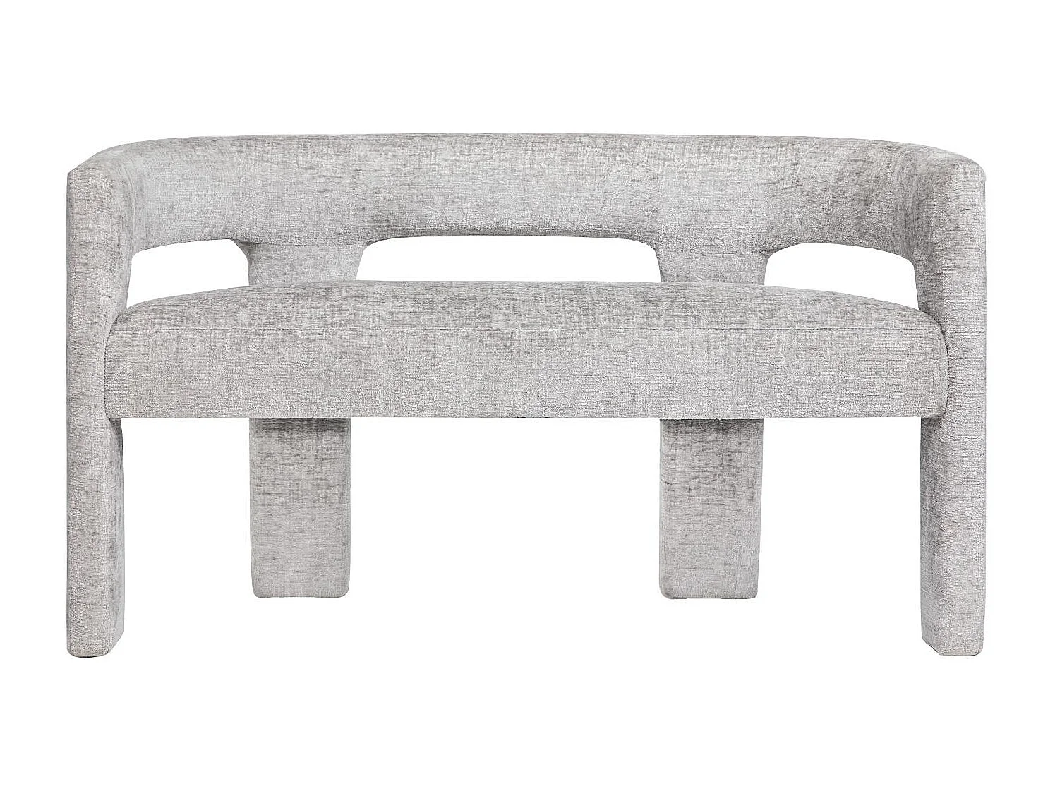 Banc rembourré 124,5x75x56 cm argent Leith LET71BG