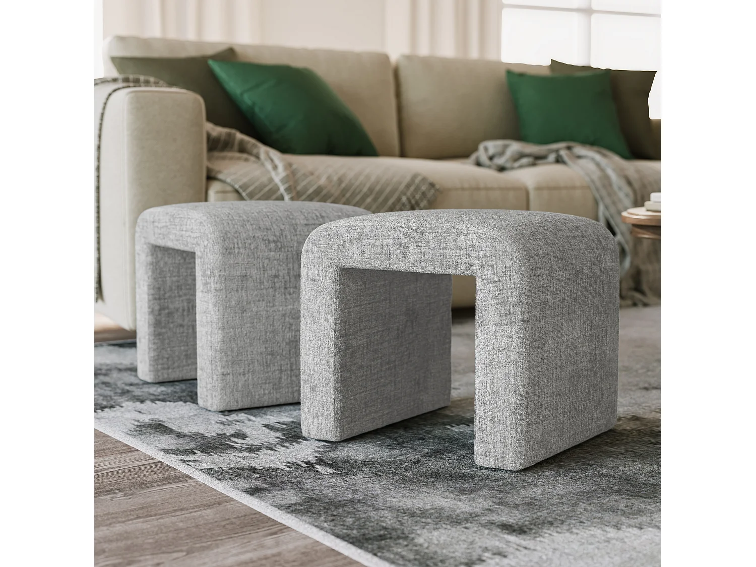 Banc 53,5x48x45,5 cm gris argenté Leith LET69G