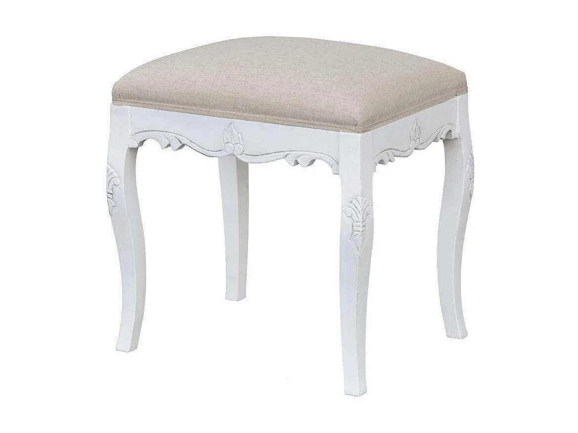 Siège rembourré 45x49x35 cm blanc Rimini blanc