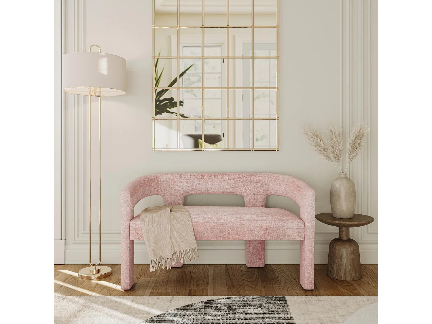 Banc 124,5x75x56 cm rose Leith LET71BP