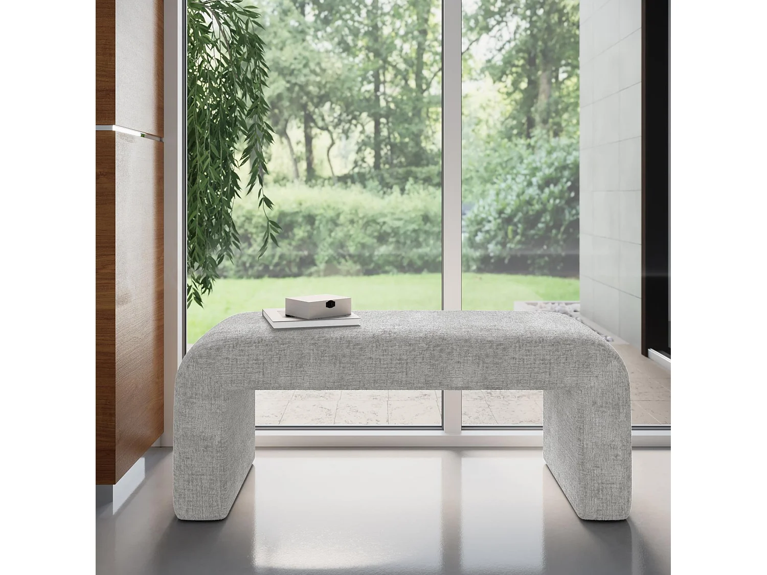 Bank silbergrau Leith LET70G 119,5x48x45,5 cm