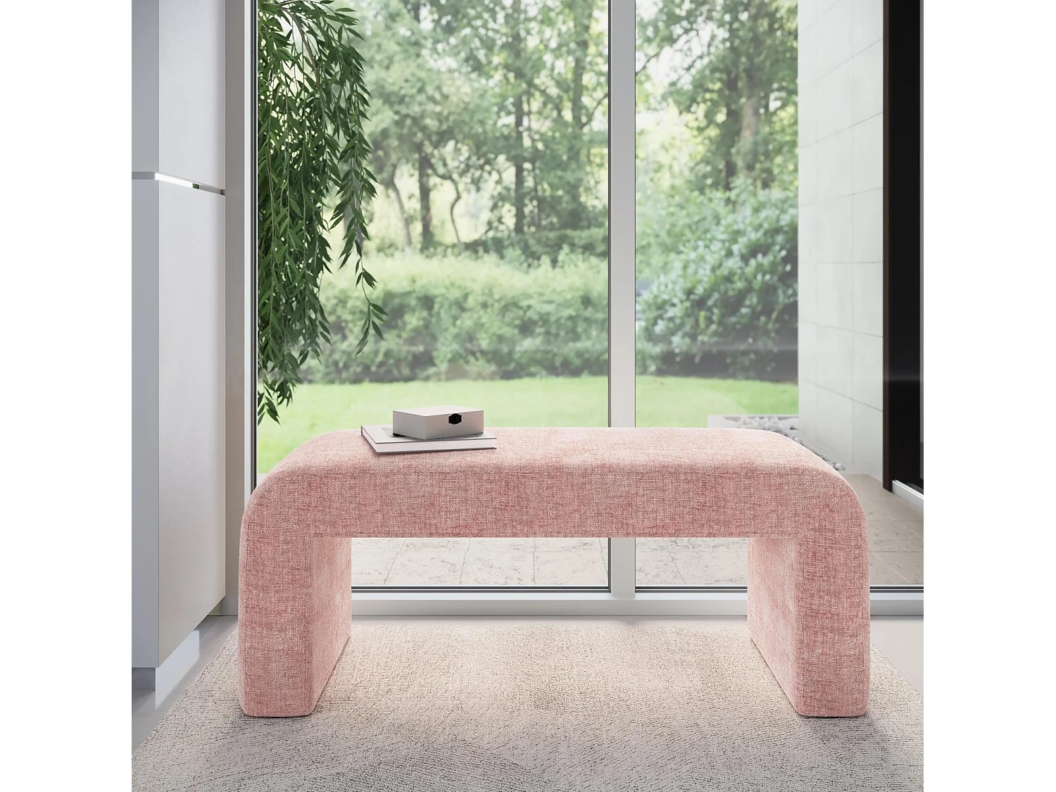 Bank 119,5x48x45,5 cm rosa Leith LET70P