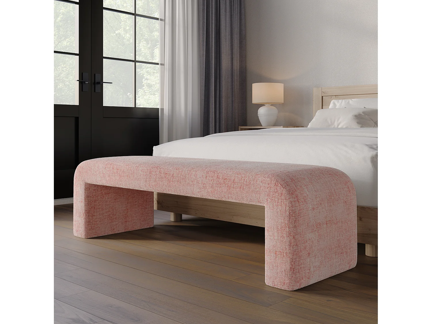 Banc 119,5x48x45,5 cm rose Leith LET70P