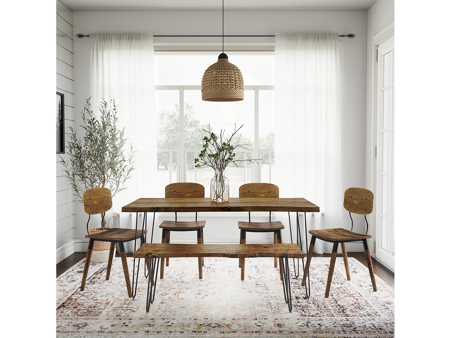 Banc 122x46x41 cm brun Avola av1781-48kd