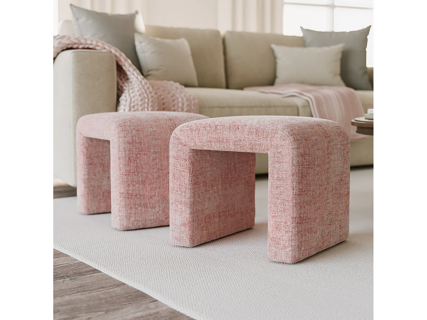 Bank 53,5x48x45,5 cm rosa Leith LET69P