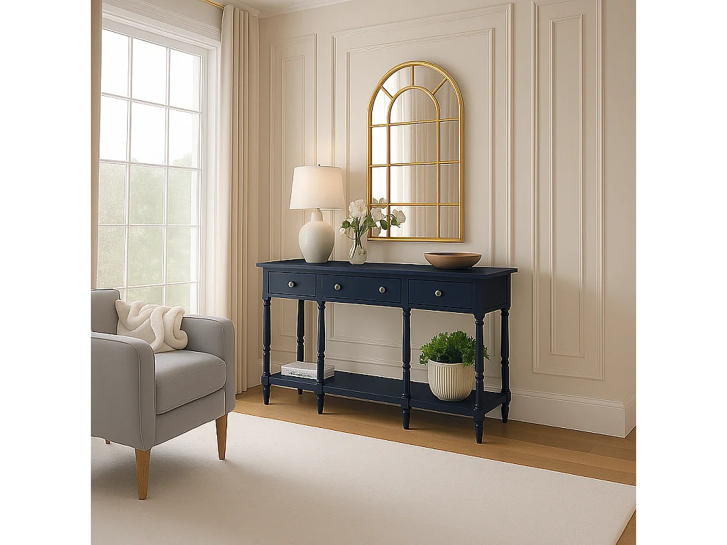 Console 152,5x86,5x35,5 cm bleu foncé Avola AV1633-60