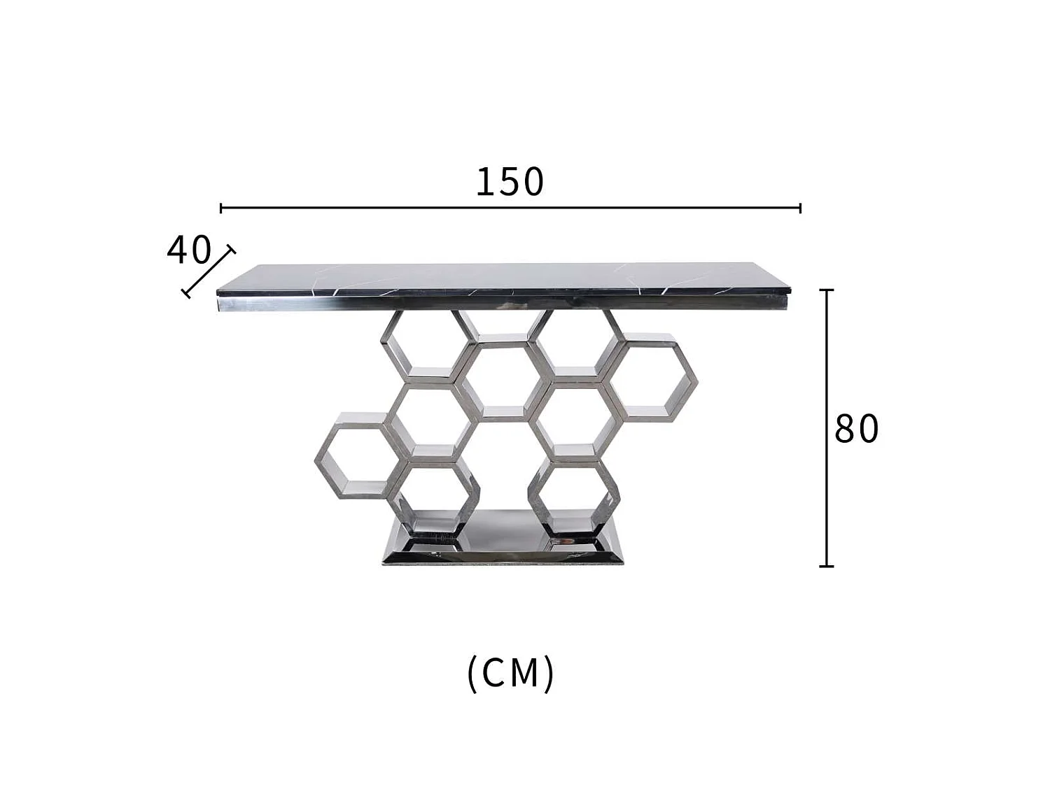 Console 150x80x40 cm noir Modig M19S