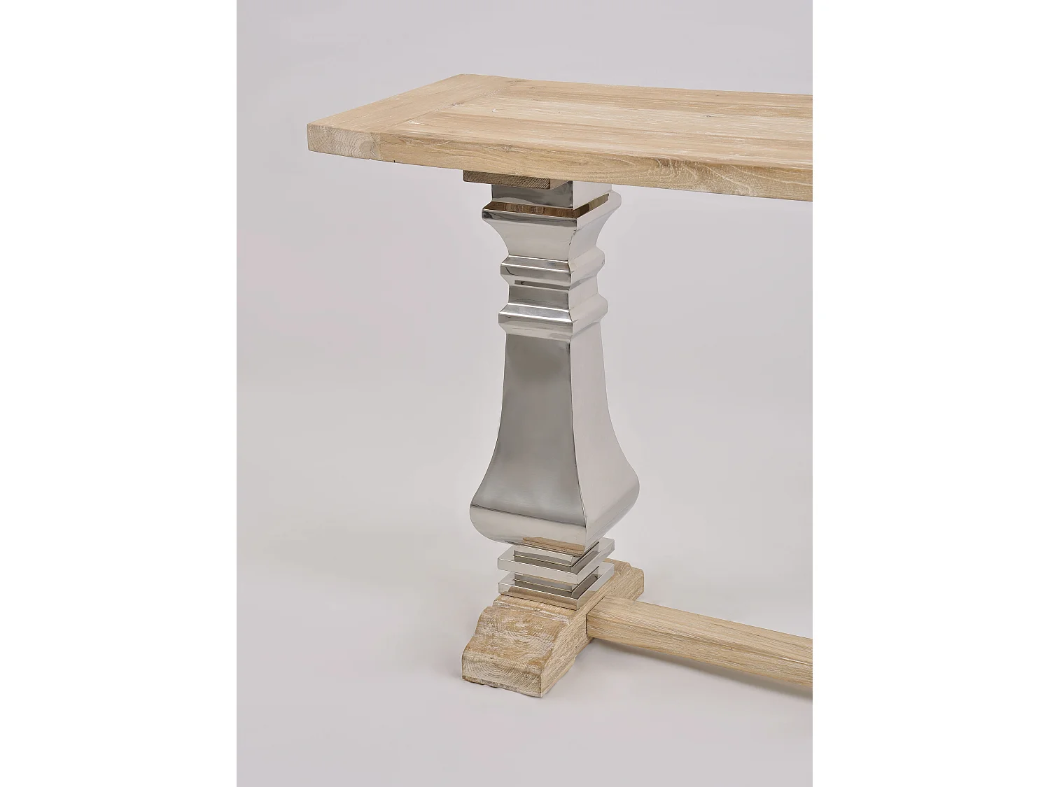 Console 160x85x45 cm chrome bois naturel glamour gl1527