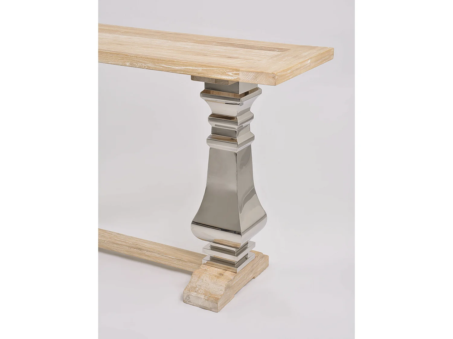 Console 160x85x45 cm chrome bois naturel glamour gl1527