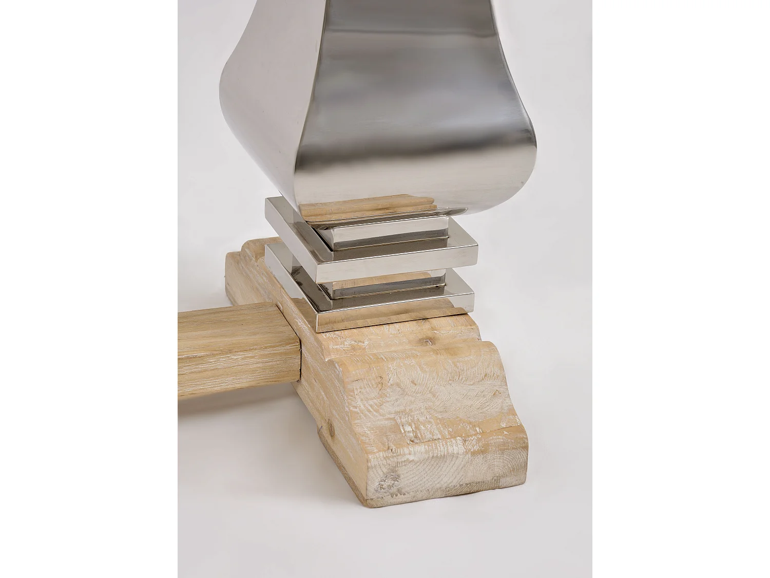 Console 160x85x45 cm chrome bois naturel glamour gl1527