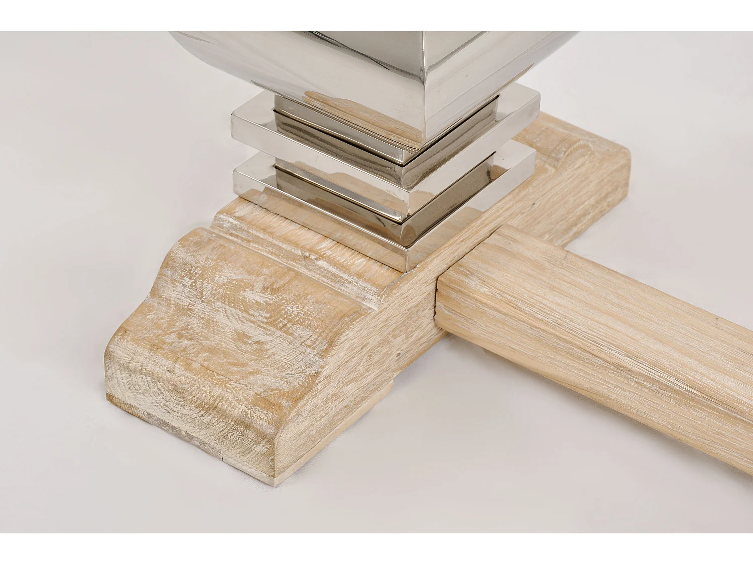 Console 160x85x45 cm chrome bois naturel glamour gl1527