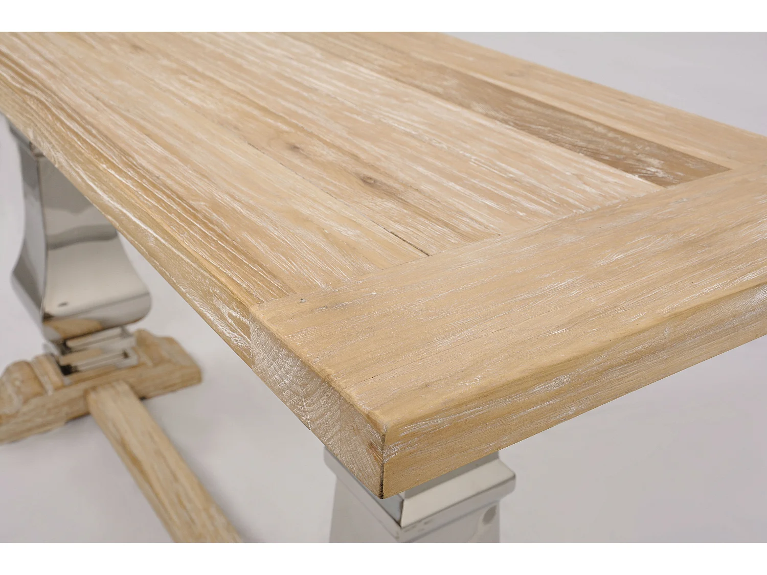 Console 160x85x45 cm chrome bois naturel glamour gl1527