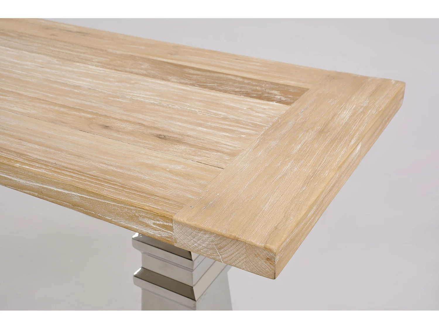 Console 160x85x45 cm chrome bois naturel glamour gl1527