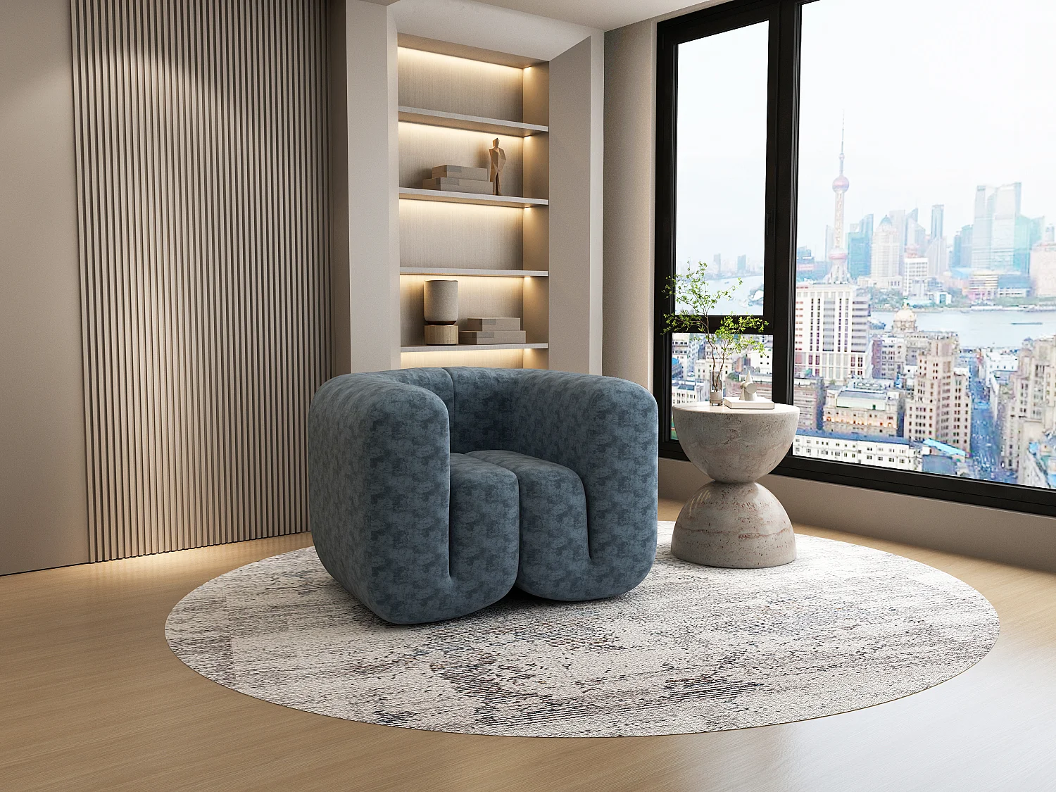 Canapé 150x75x85 cm Bleu gris noir nua n88-150-10