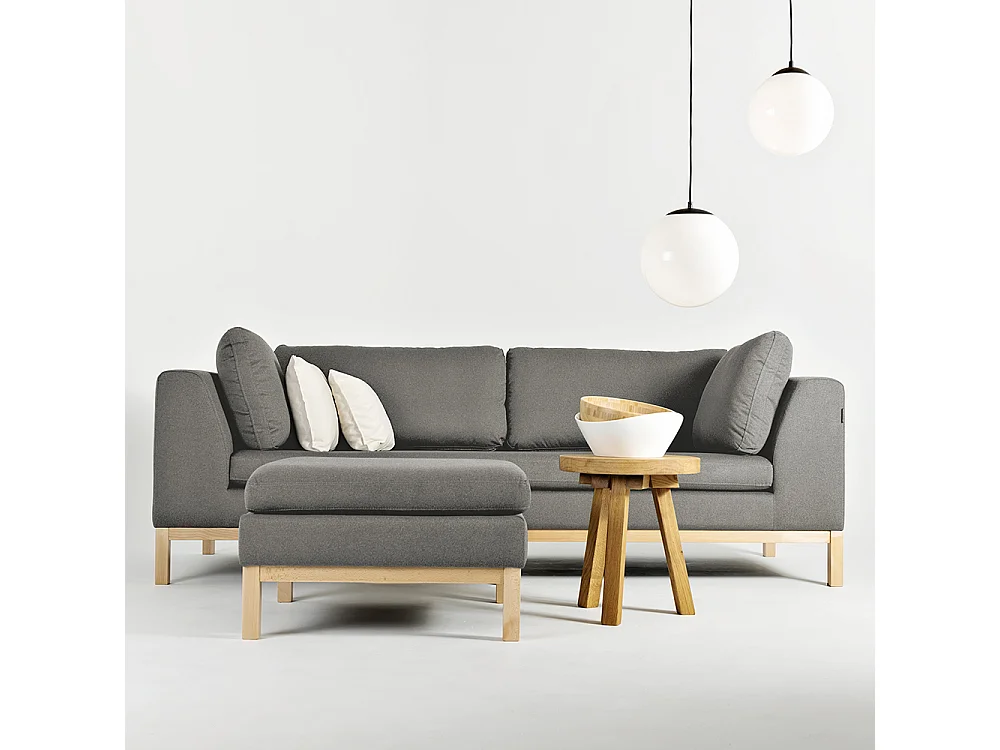 Sofa 98x228x67 cm grau Ambient Wood Kwarc (ml84)