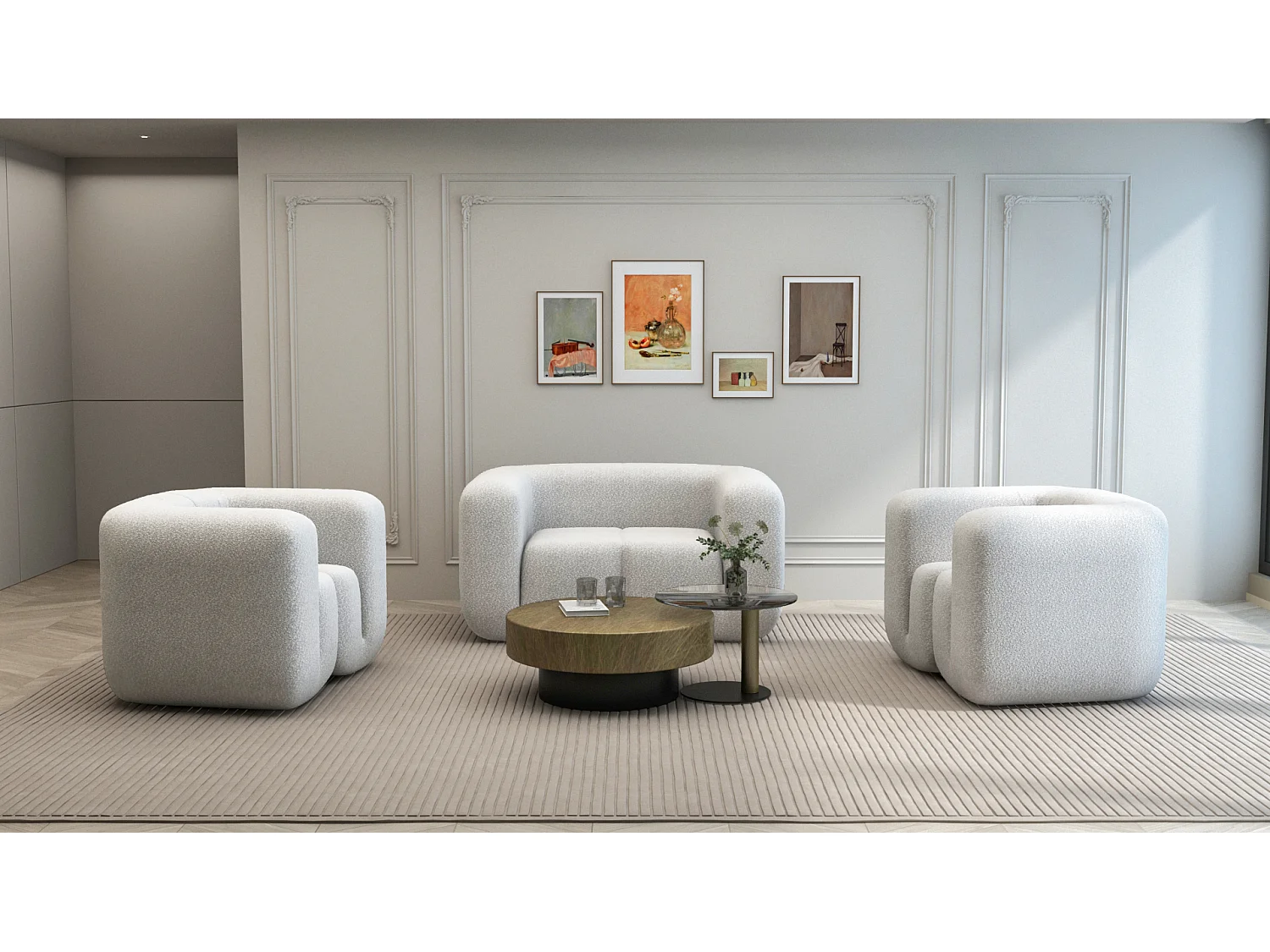 Canapé 150x75x85 cm gris clair nua