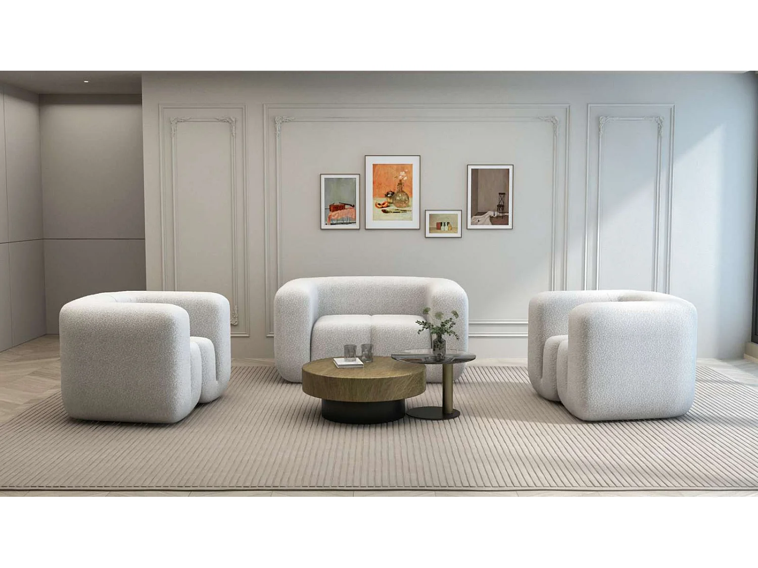 Sofa 150x75x85 cm light gray nua