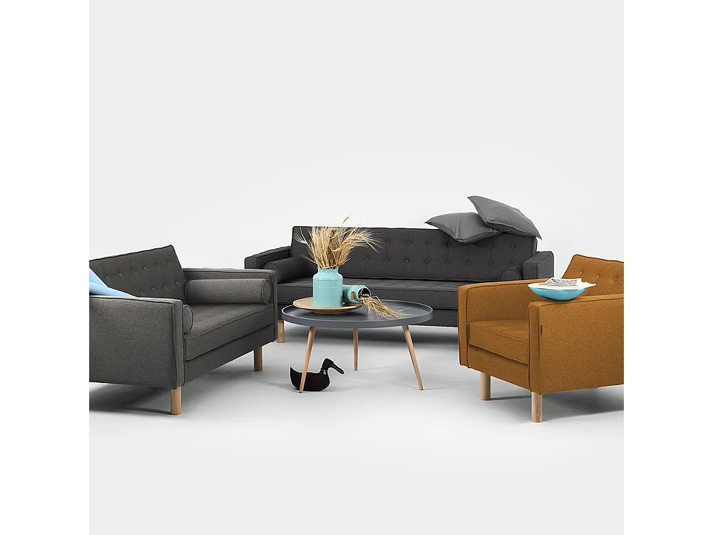 Sofa 88x162x80 cm Carbon Natur Thema Holz