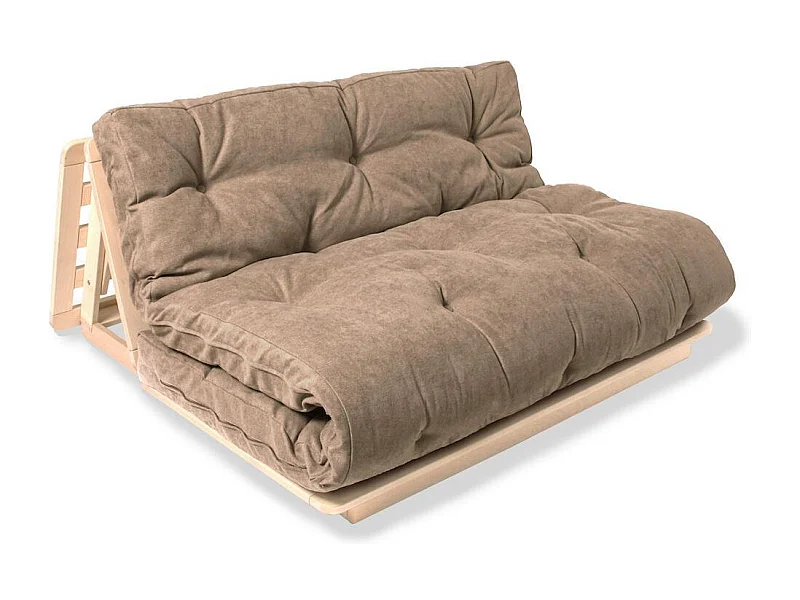 Futon-Sofa 140x115x80 cm Beige Layti