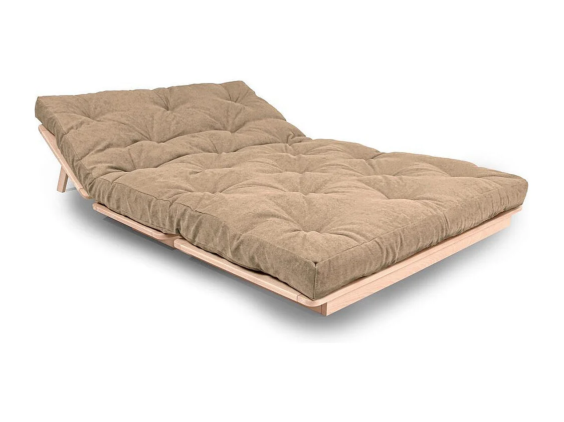 Futon-Sofa 140x115x80 cm Beige Layti