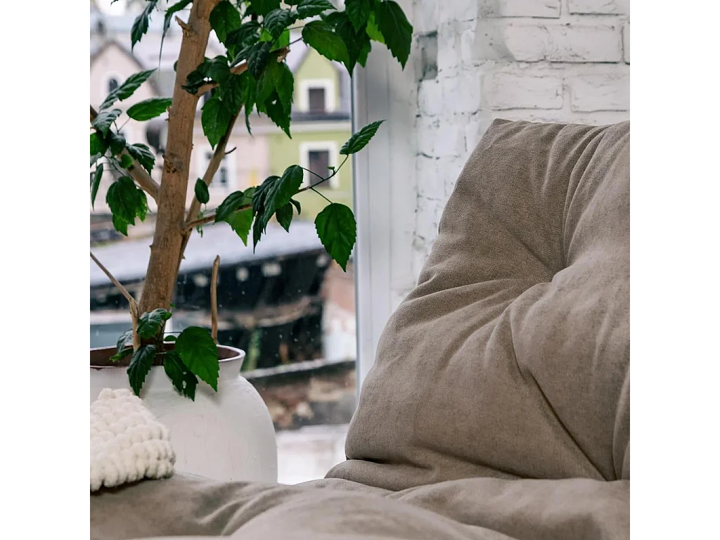 Futon-Sofa 140x115x80 cm Creme Layti