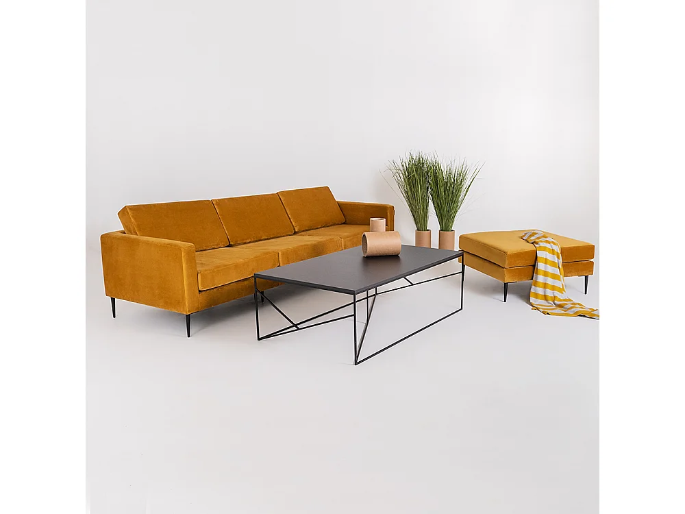 Canapé 0,88x2,64x0,82 m noir Vergan