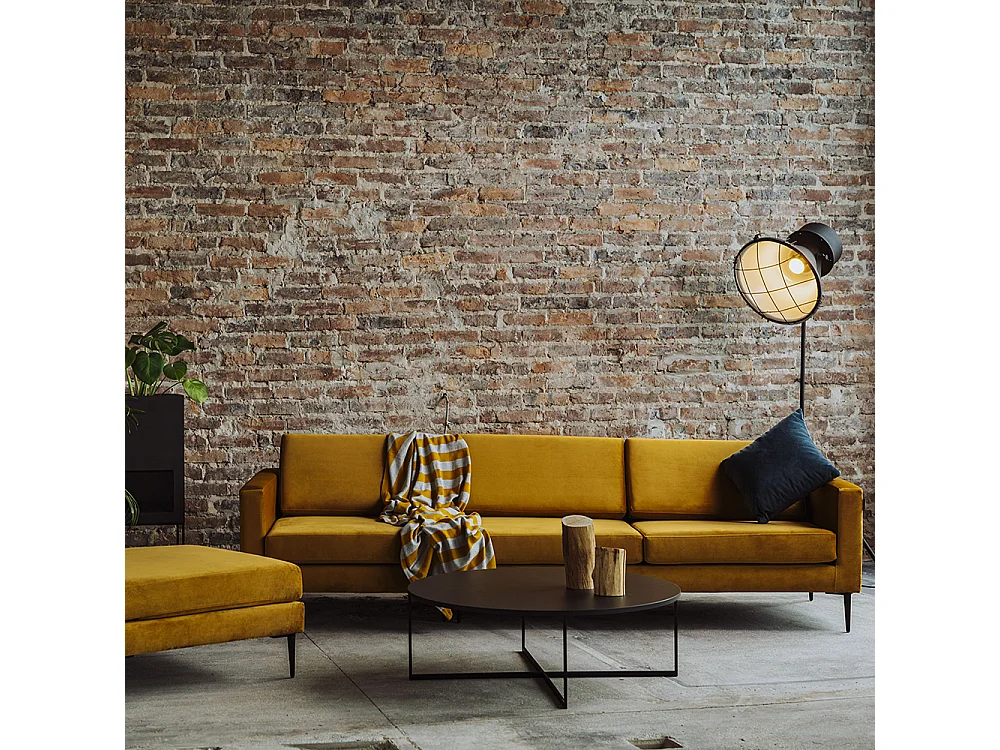 Canapé 0,88x2,64x0,82 m noir Vergan