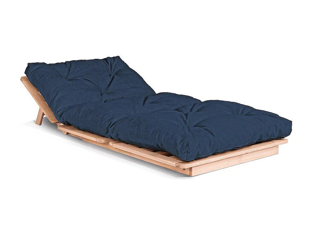 Canapé futon 90x115x80 cm bleu Layti