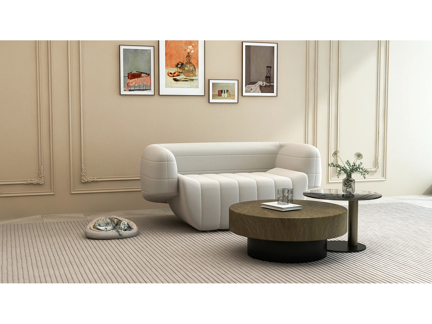 Canapé 160x70x90 cm Blanc nua n90-3