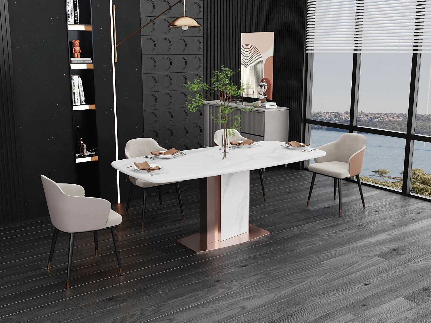 Table 180x75x90 cm blanche Modig M54