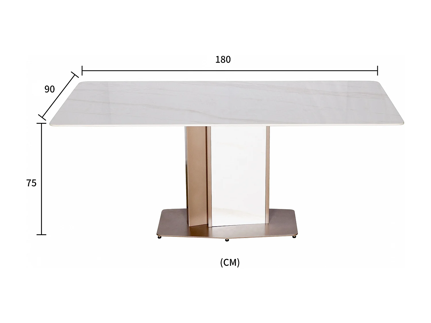 Table 180x75x90 cm blanche Modig M54